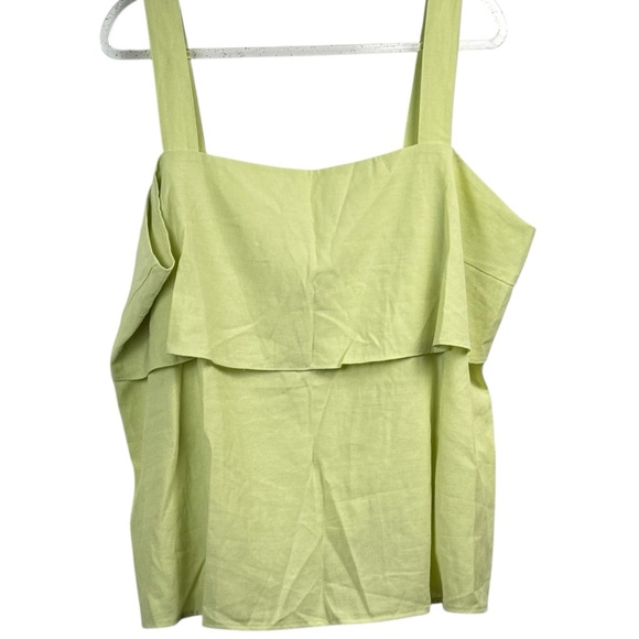 Heatherly Lime Green Ruffled Sleeveless Tank Top with‎ Sweetheart Neckline 2x - Picture 2 of 9